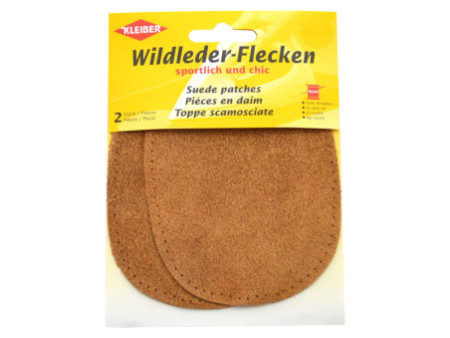 KLEIBER Patch à coudre en daim, 125 x 100 mm, brun foncé