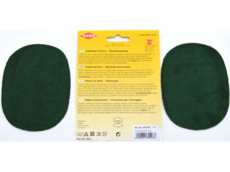 KLEIBER Patch à coudre en daim, 125 x 100 mm, vert