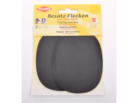 KLEIBER Patch à coudre ovale, 110 x 85 mm, noir