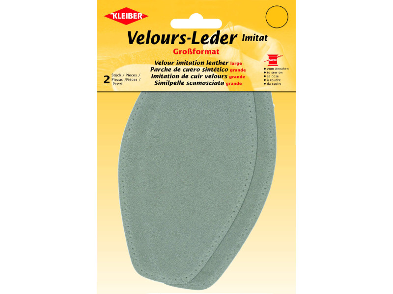 KLEIBER Patch imitation cuir velours, 185x95 mm, beige