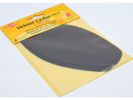 KLEIBER Patch imitation cuir velours, 185x95 mm, brun foncé