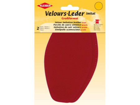 KLEIBER Patch imitation cuir velours, 185x95 mm, rouge