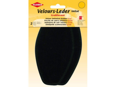 KLEIBER Patch imitation cuir velours, 185x95 mm, noir