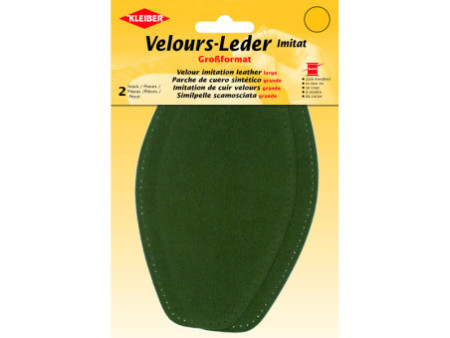 KLEIBER Patch imitation cuir velours, 185x95 mm, olive