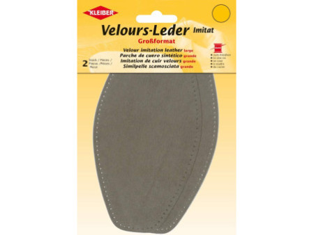 KLEIBER Patch imitation cuir velours, 185x95 mm, taupe