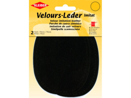 KLEIBER Patch imitation cuir velours, 130x100 mm, brun foncé