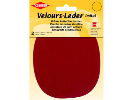 KLEIBER Patch imitation cuir velours, 130x100 mm, rouge