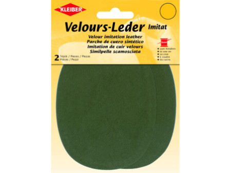 KLEIBER Patch imitation cuir velours, 130x100 mm, olive