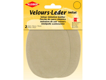 KLEIBER Patch imitation cuir velours, 130x100 mm, sable