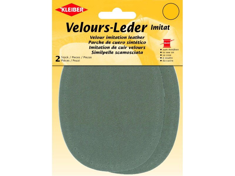 KLEIBER Patch imitation cuir velours, 130x100 mm, taupe