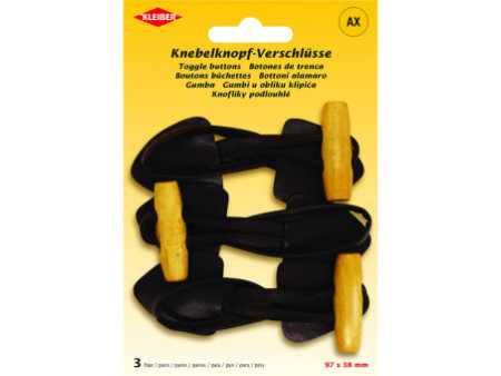 Kleiber Bouton bûchette, blister de 3, marron
