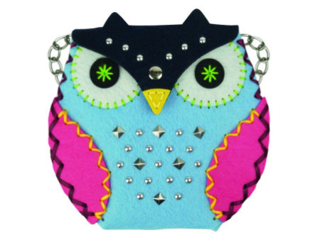 KLEIBER Kit en feutrine Sac avec rivets Chouette, bleu clair
