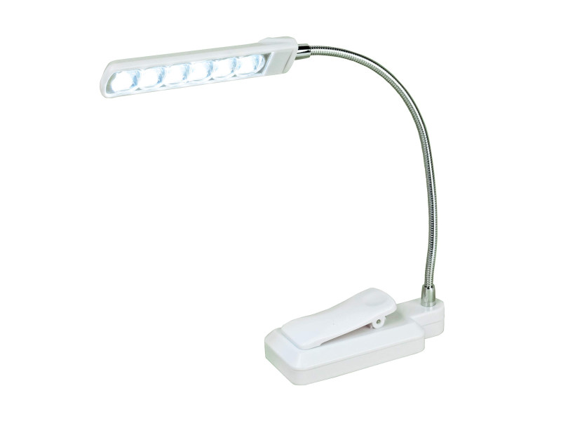 KLEIBER Mini Lampe à pince LED, à piles, blanc