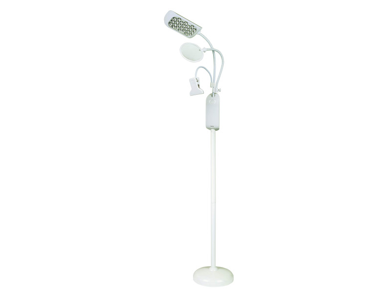 KLEIBER Lampe LED sur pied avec pince & loupe, blanc