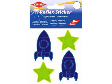 KLEIBER Sticker réflechissant 'étoile & fusée', jaune/bleu
