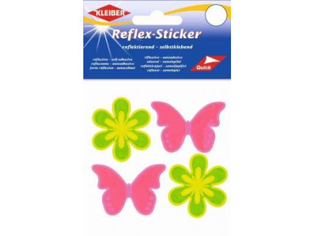 KLEIBER Sticker réflechissant 'Fleur & papillon' jaune/rose