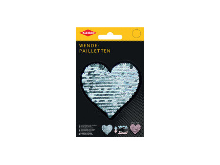 KLEIBER Coeur en sequins réversibles, turquoise-rose