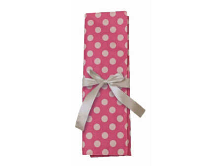 KLEIBER Pochette pour aiguilles à tricoter POIS, rose/blanc
