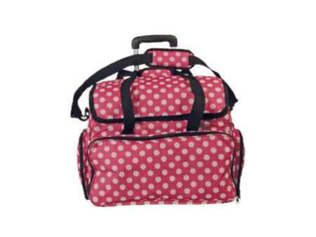KLEIBER Valise pour machine à coudre 'POIS', rose/gris