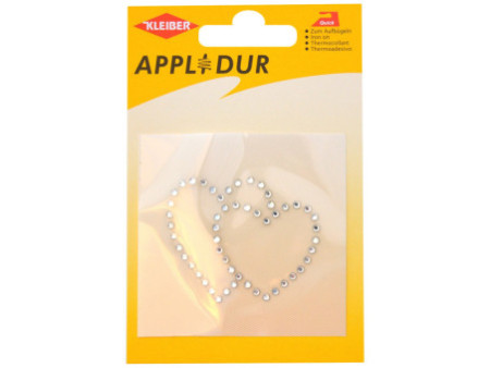 KLEIBER Application strass 'Double coeur', 60 x 50 mm