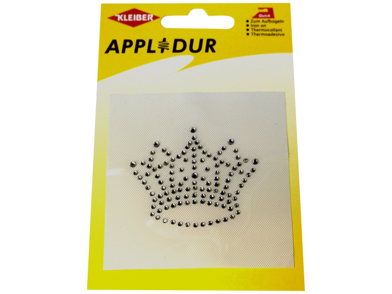 KLEIBER Application strass 'Couronne', 55 x 50 mm