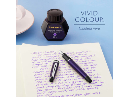 WATERMAN Flacon d'encre, contenu: 50 ml, en verre, violet