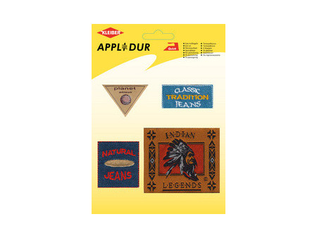KLEIBER Assortiment d'applications 'Jeans', 4 motifs