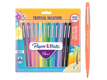 Paper:Mate Stylo feutre Flair TROPICAL VACATION, étui de 12