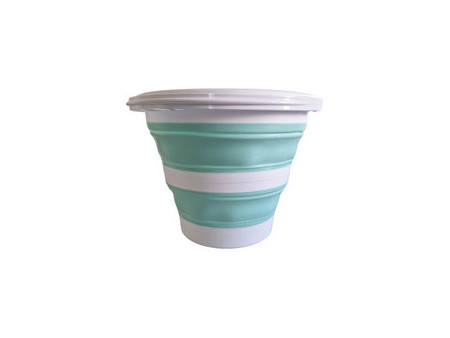 Linden Berg Seau, pliable, rond, 10 litres, turquoise/blanc