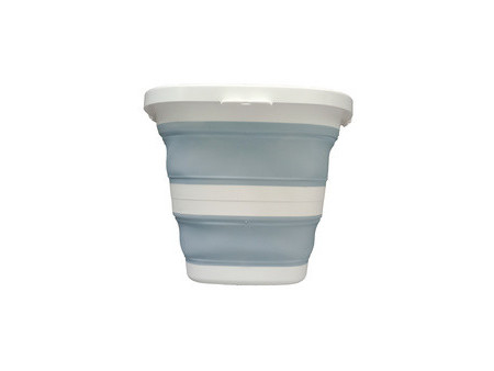 Linden Berg Seau, pliable, rond, 10 litres, bleu/blanc