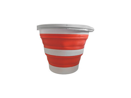 Linden Berg Seau, pliable, rond, 10 litres, bleu/blanc