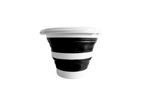 Linden Berg Seau, pliable, rond, 10 litres, bleu/blanc