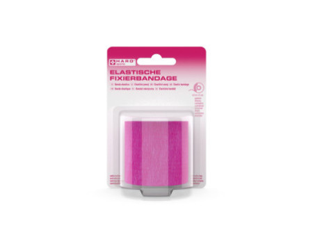 HARO Bande de fixation élastique, 50 mm x 4,5 m, rose vif