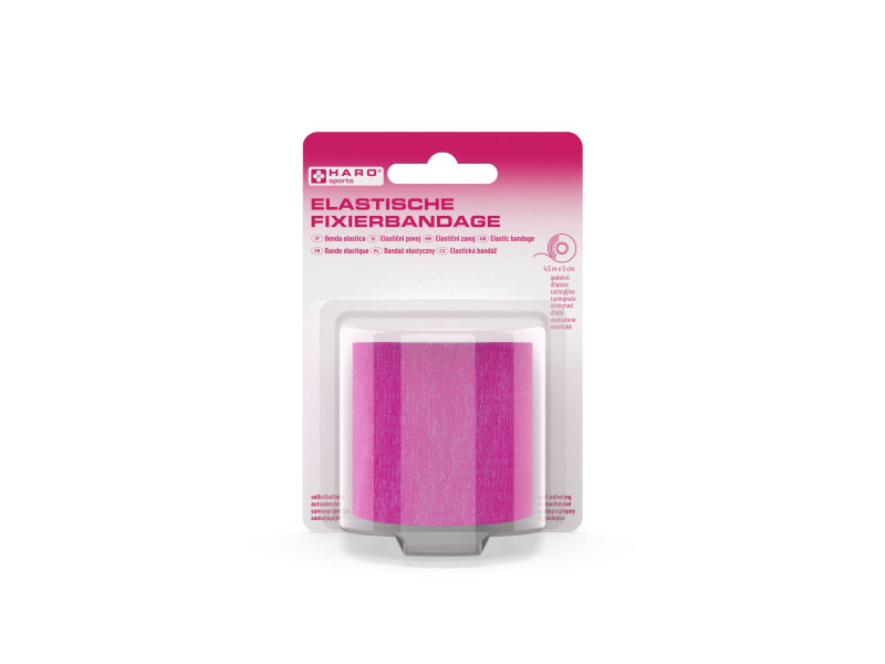 HARO Bande de fixation élastique, 50 mm x 4,5 m, rose vif