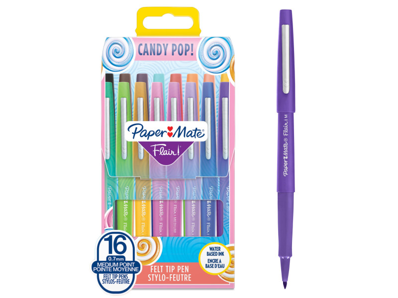 Paper:Mate Stylo feutre Flair 'Candy Pop', pochette de 16