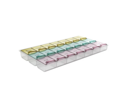 HARO Pilulier semainier, pour 7 jours, 3 cases, multicolore
