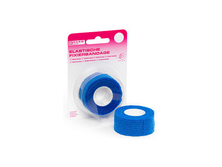 HARO Bande de fixation élastique, 25 mm x 2,5 m, bleu