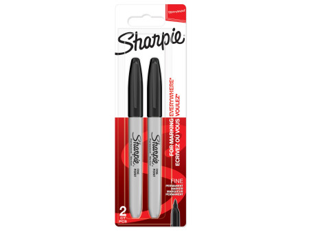 Sharpie Marqueur permanent FINE, blister de 2, noir