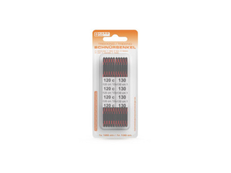 HARO Lacets Trekking, rond, 1200/1300 mm, rouge/noir