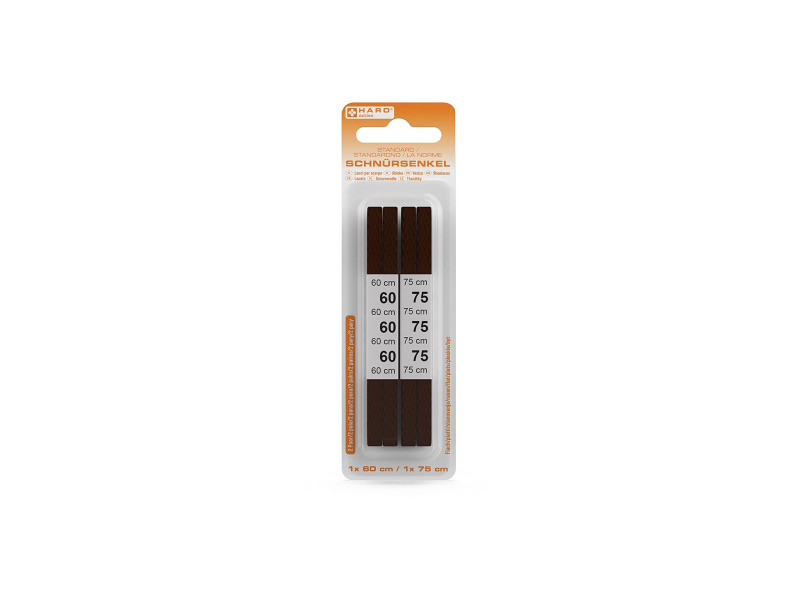 HARO Lacets Standard, plat, 600/750 mm, marron foncé
