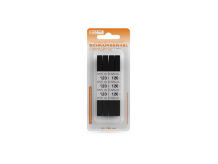 HARO Lacets Sport, plat, 1200 mm, noir