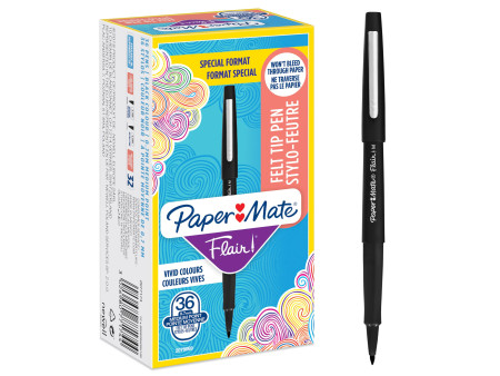 Paper:Mate Stylo feutre Flair Original, Value Pack, noir