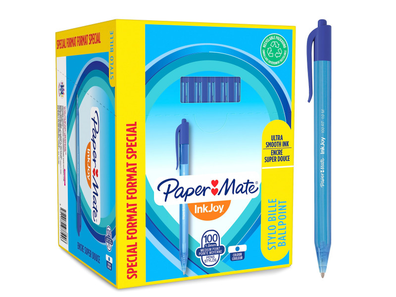 Paper:Mate Stylo à bille InkJoy 100 RT, Value pack, bleu