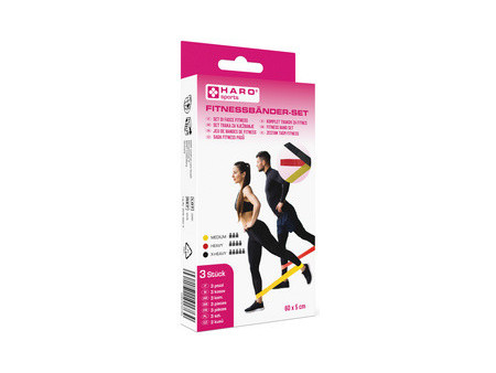 HARO Set de bandes de fitness, léger - medium, set de 3