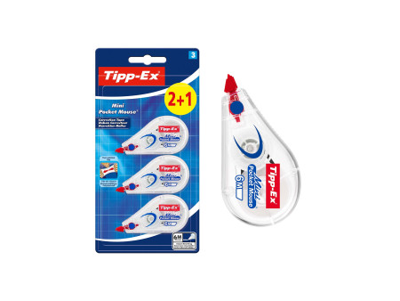 Tipp-Ex Roller correcteur Mini Pocket Mouse, 5 mm x 6 m, 2+1