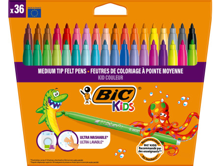 BIC KIDS Feutre Kid Couleur medium, étui en carton de 36