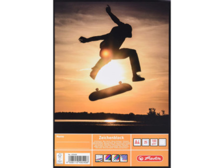 herlitz Bloc à dessin A4, 100 g/m2, 25 feuilles