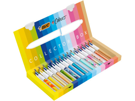 BIC Stylo à bille 4 Colours, Collector Box, set de 15