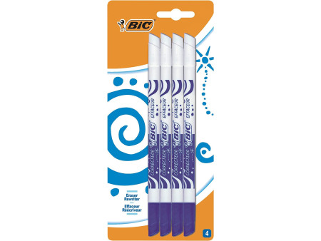 BIC Effaceur, effacer & corriger, avec 2 pointes, pack de 4