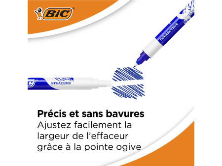 BIC Effaceur, effacer & corriger, avec 2 pointes, pack de 4